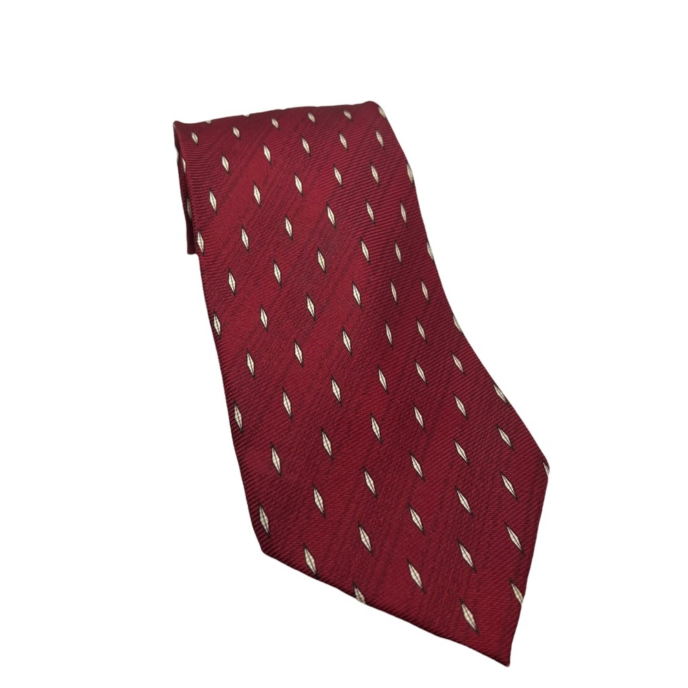 Axe Mod Paris vintage men’s necktie 100% silk dark red with gold